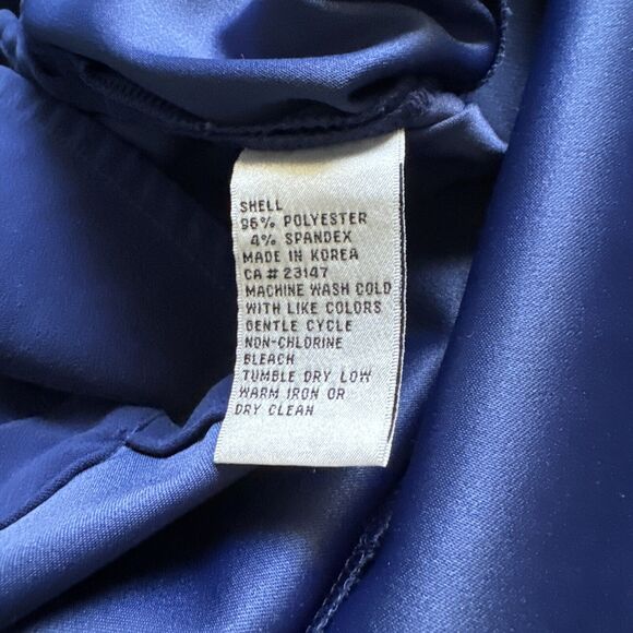 Formal Velour Shirt Formal Blue Top Blouse Vintage Talbots Women’s Size L - Picture 13 of 13